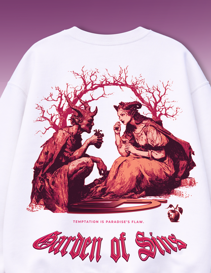 GARDEN OF SINS WHITE OVERSIZED SWEATSHIRT