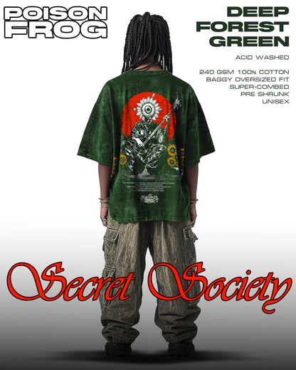 Bhimpalasi Acid Washed T-shirt  Deep Forest Green