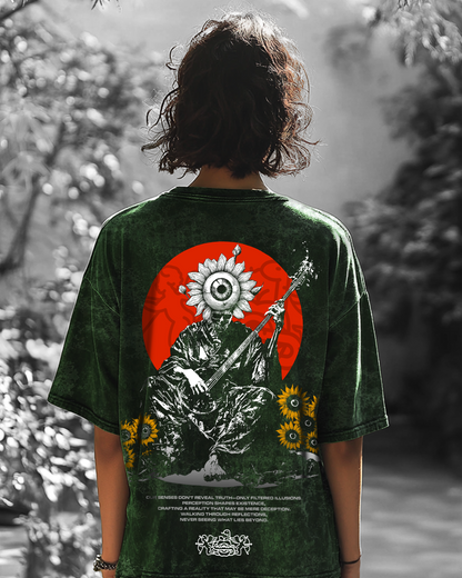 Bhimpalasi Acid Washed T-shirt  Deep Forest Green