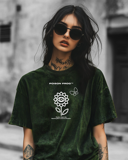 Bhimpalasi Acid Washed T-shirt  Deep Forest Green