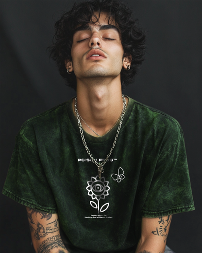 Bhimpalasi Acid Washed T-shirt  Deep Forest Green