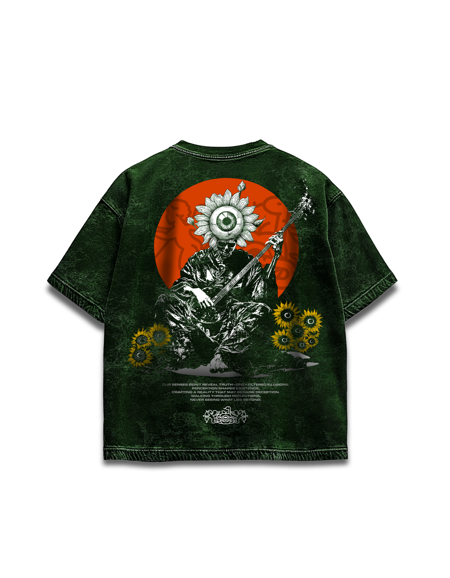 Bhimpalasi Acid Washed T-shirt  Deep Forest Green